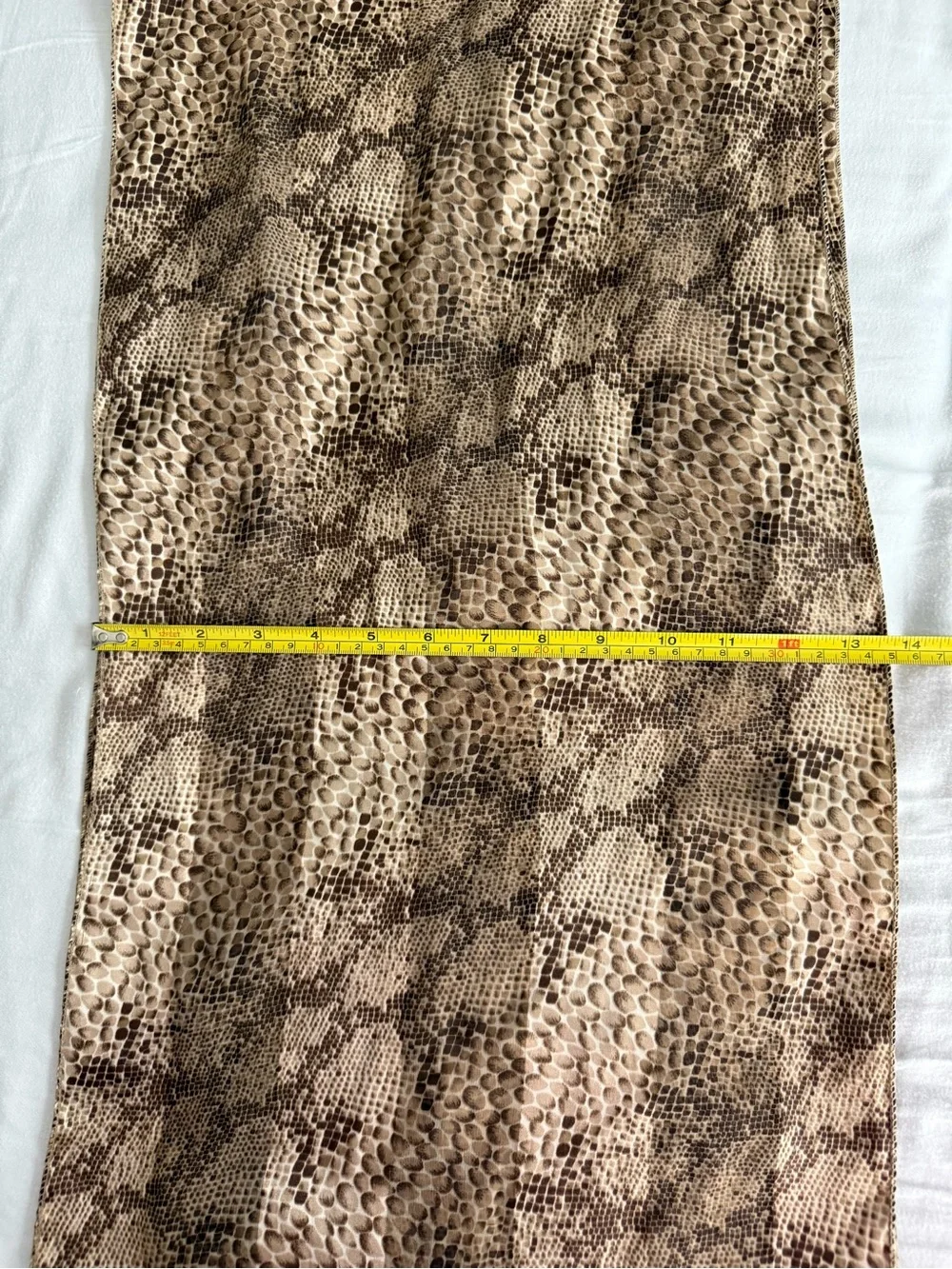 Y2K Snakeskin Print Brown Shiny Sheer l Scarf Women’s Light Summer Boho Beach